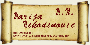 Marija Nikodinović vizit kartica